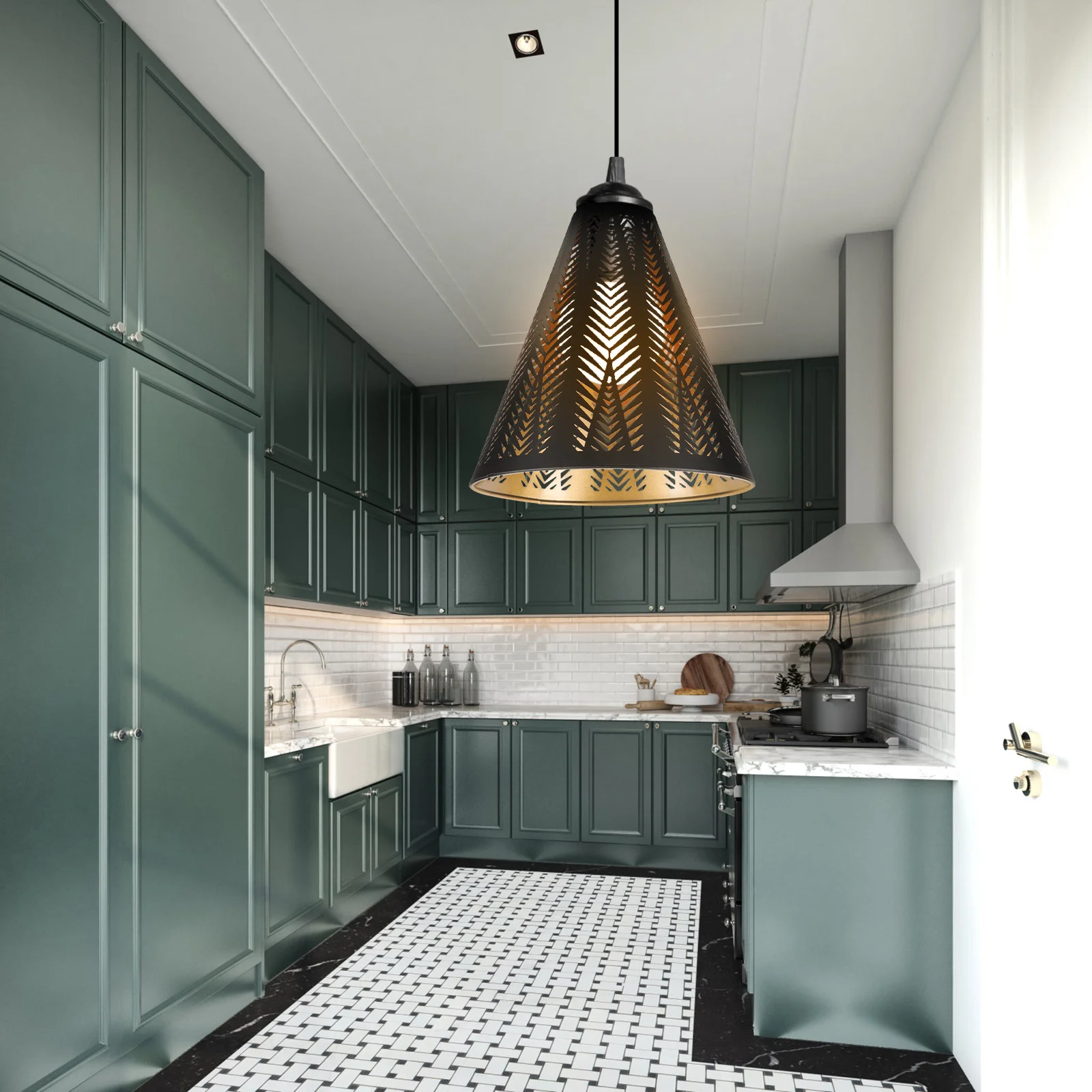 

Inner Gold Household Lampshade Mesh Hanging Light Cover Metal Bulb Cage Guard Wire