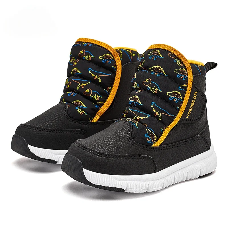 2024 зимние теплые походные ботинки на меху Нескользящая непромокаемая детская