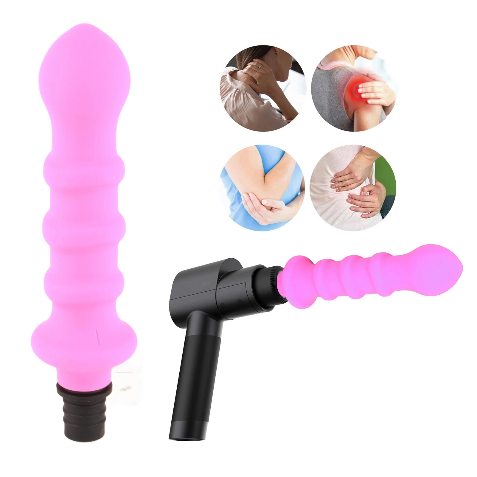 

Waterproof Soft Silicone Fascia Massager Head Fascia Guns Aceessory Improves Circulation Body Muscle Relaxation Promote Recovery