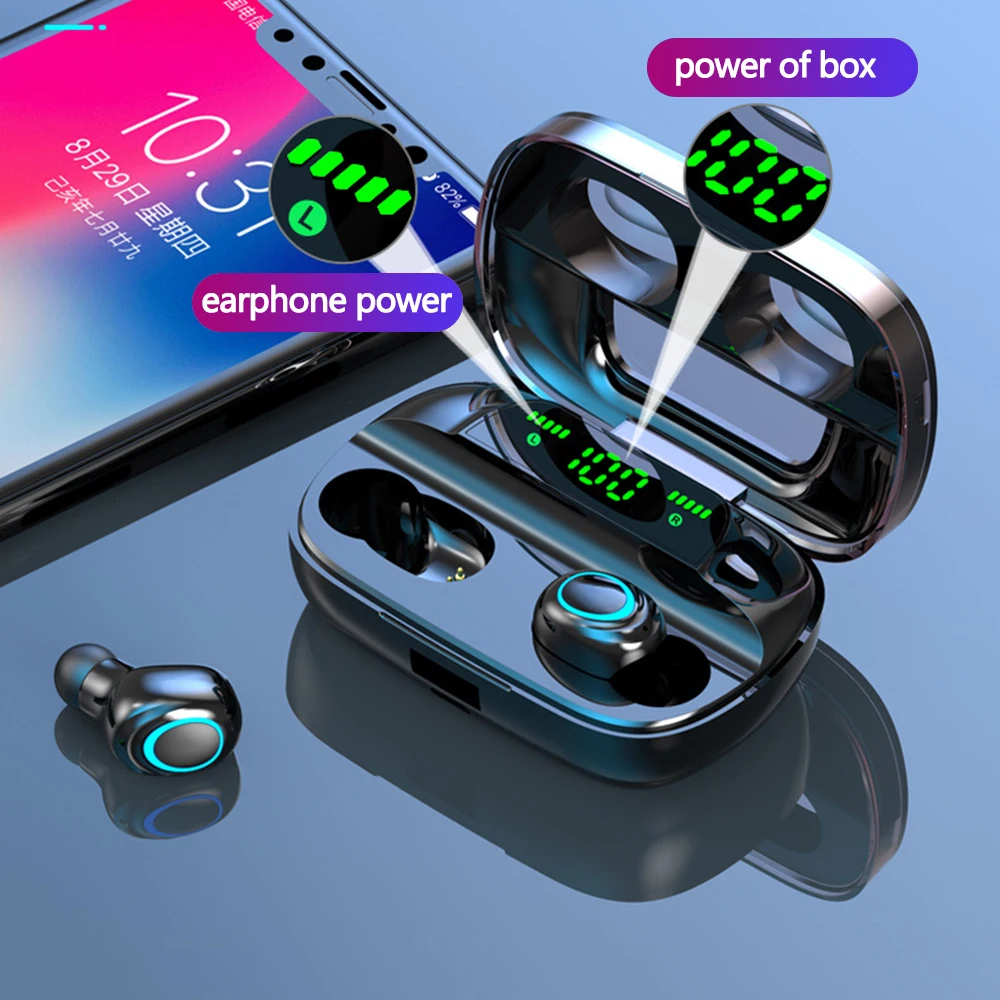 Tecsire S11 наушники bluetooth беспроводные tws стерео бас светодиодный цифровой дисплей
