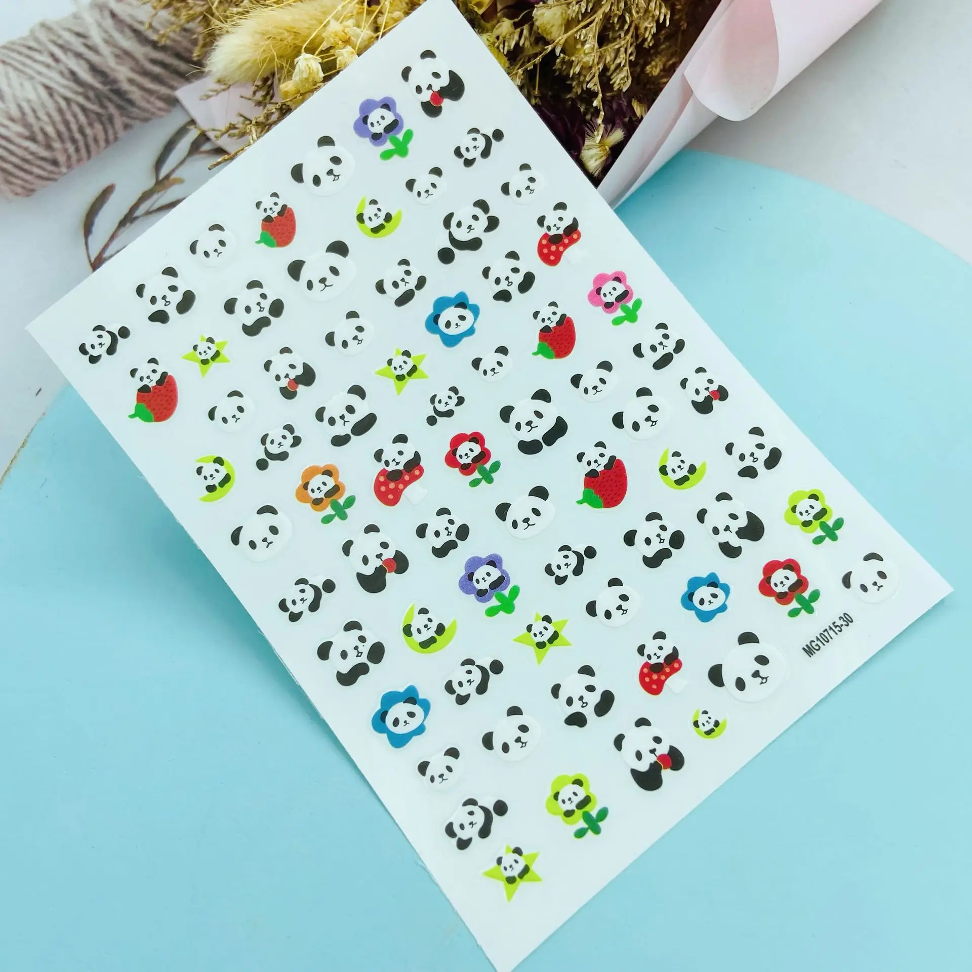 Наклейки для ногтей в японском стиле стикеры сделай сам панды зайчика и моркови