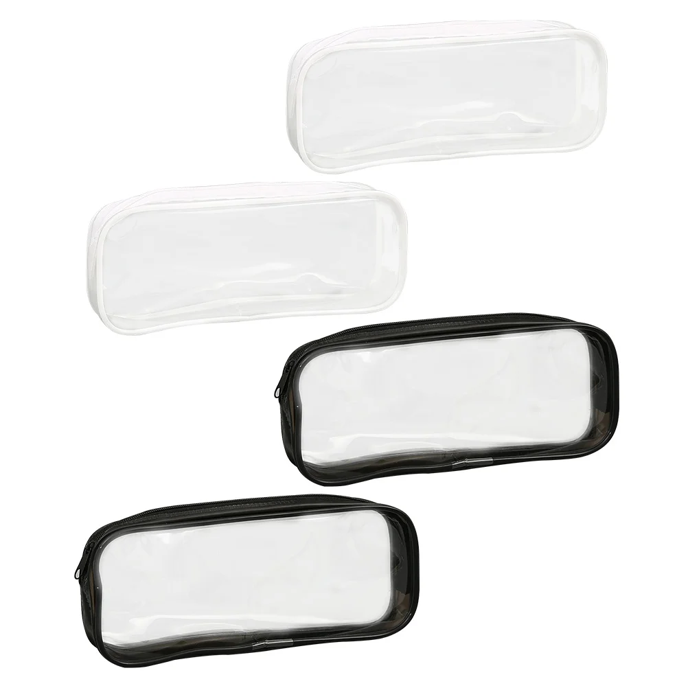 

4Pcs Transparent Pen Bag Waterproof Cosmetic Bag Portable Stationery Holder