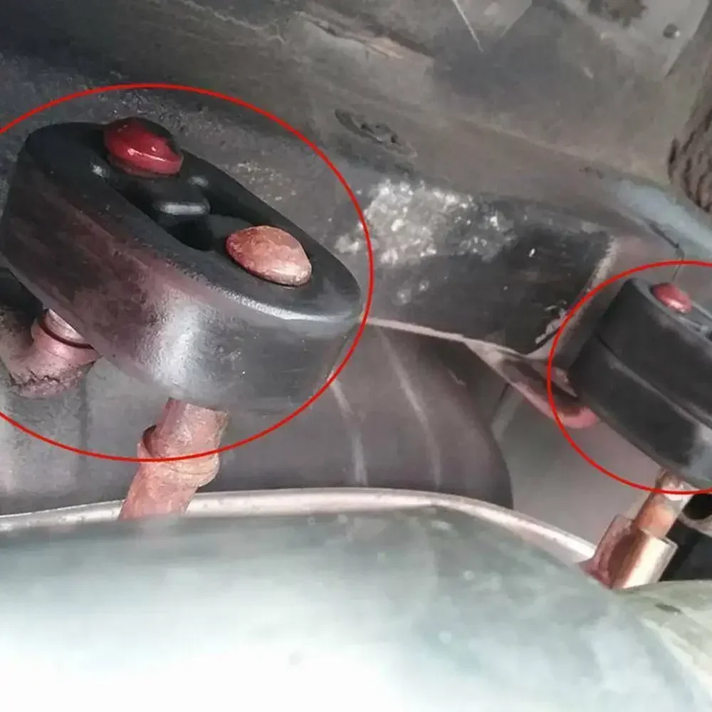 1X черный полиуретановый автомобильный глушитель вешалки кронштейн 2 отверстия