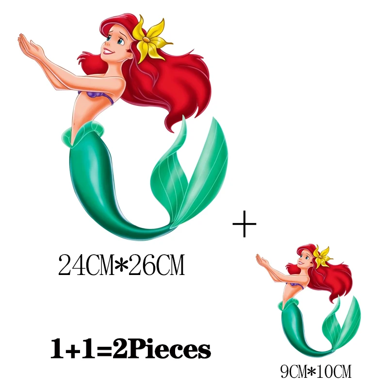 2 шт./партия термоклейкие термонаклейки Русалочка