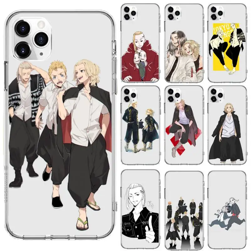 

Anime Tokyo Revengers Phone Case For iphone 13 12 11 8 7 plus mini x xs xr pro max Transparent soft