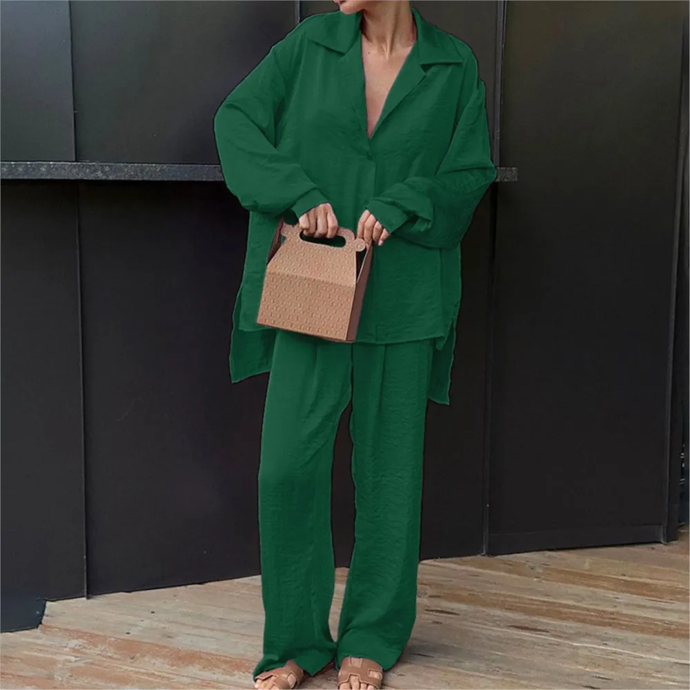 Осенняя повседневная рубашка с длинными рукавами женский костюм модные прямые