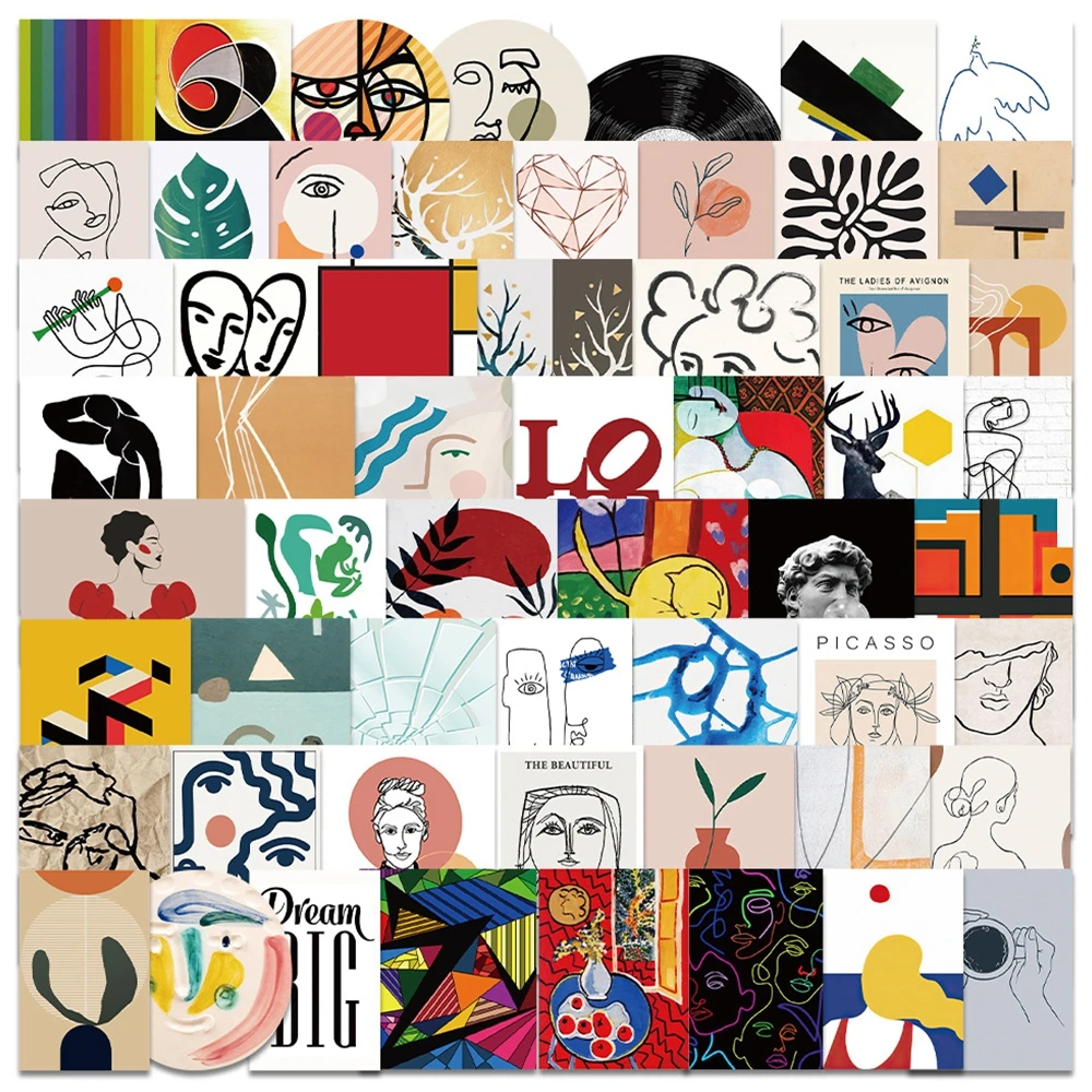 

10/30/65PCS Abstract Painting Art Stickers Aesthetic Cartoon DIY Travel Luggage Laptop Kid Classic Toy Decals Graffiti Sticker