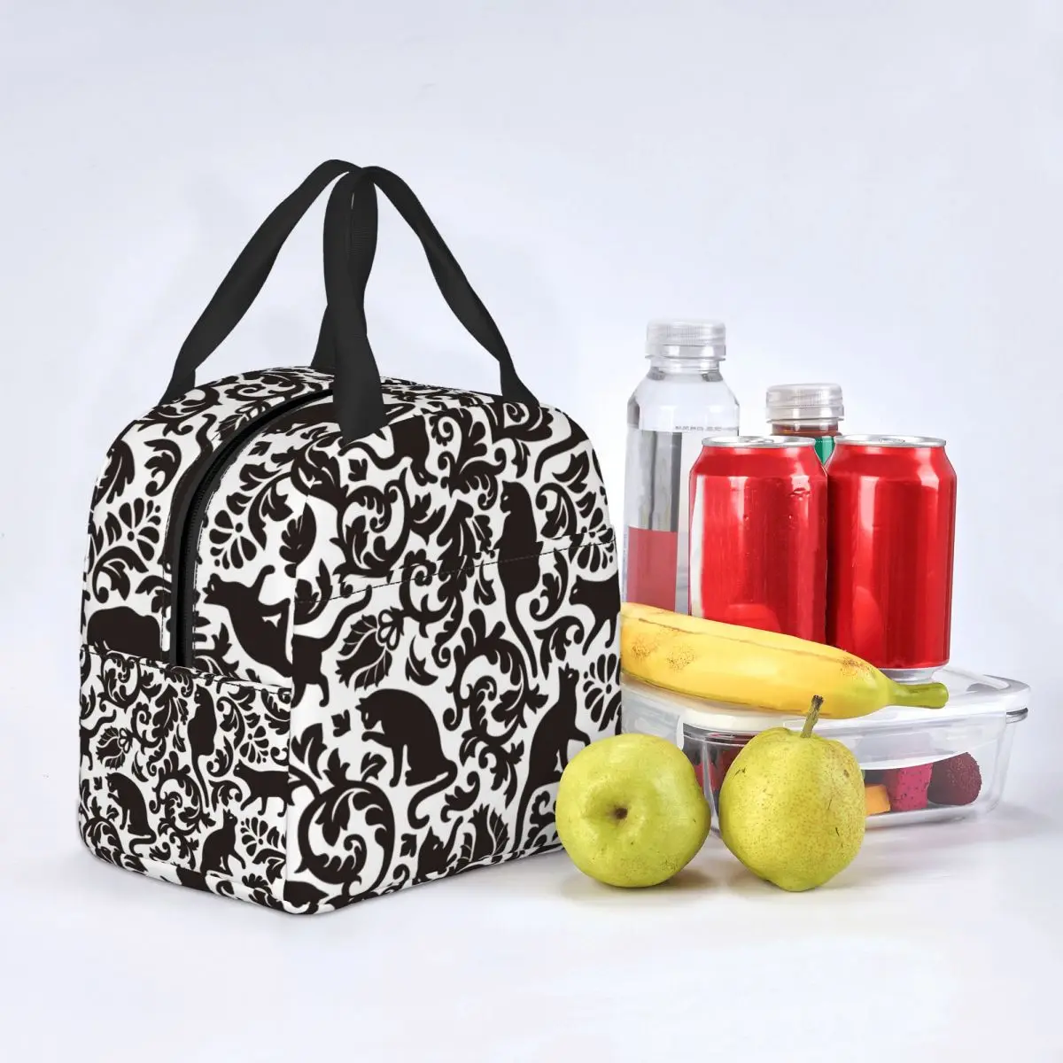 Lunch Bag for Women Kids Cat Animal Insulated Cooler Portable Picnic Work Canvas Lunch Box Handbags