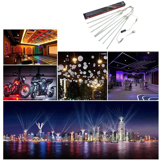 Waterproof LED Meteor Shower Rain Lights Falling String Lights For Outdoor Home Garden Party Wedding Party Decor Tree 4
