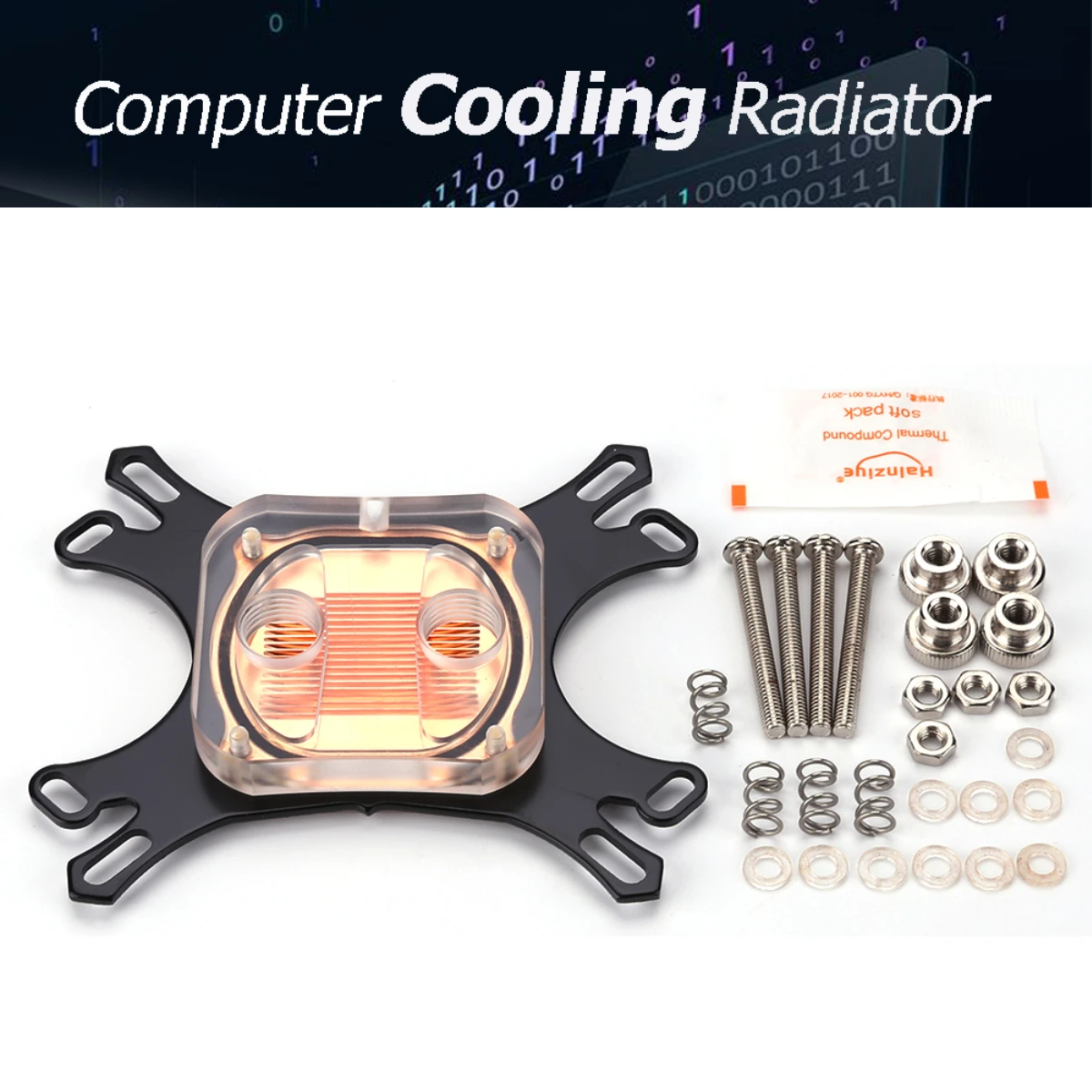 

CPU Water Block Water Cooling Cooler Computer Cooling Radiator for Intel AMD with Mounting Screws for AMD Intel