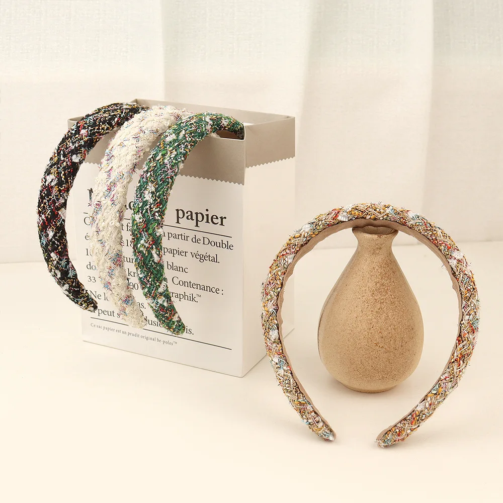 

New Woolen Plaid Headband Fashion Hair Accessories For Women's Trend Versatile Hairband Hair Band Hoop Girl Headwear