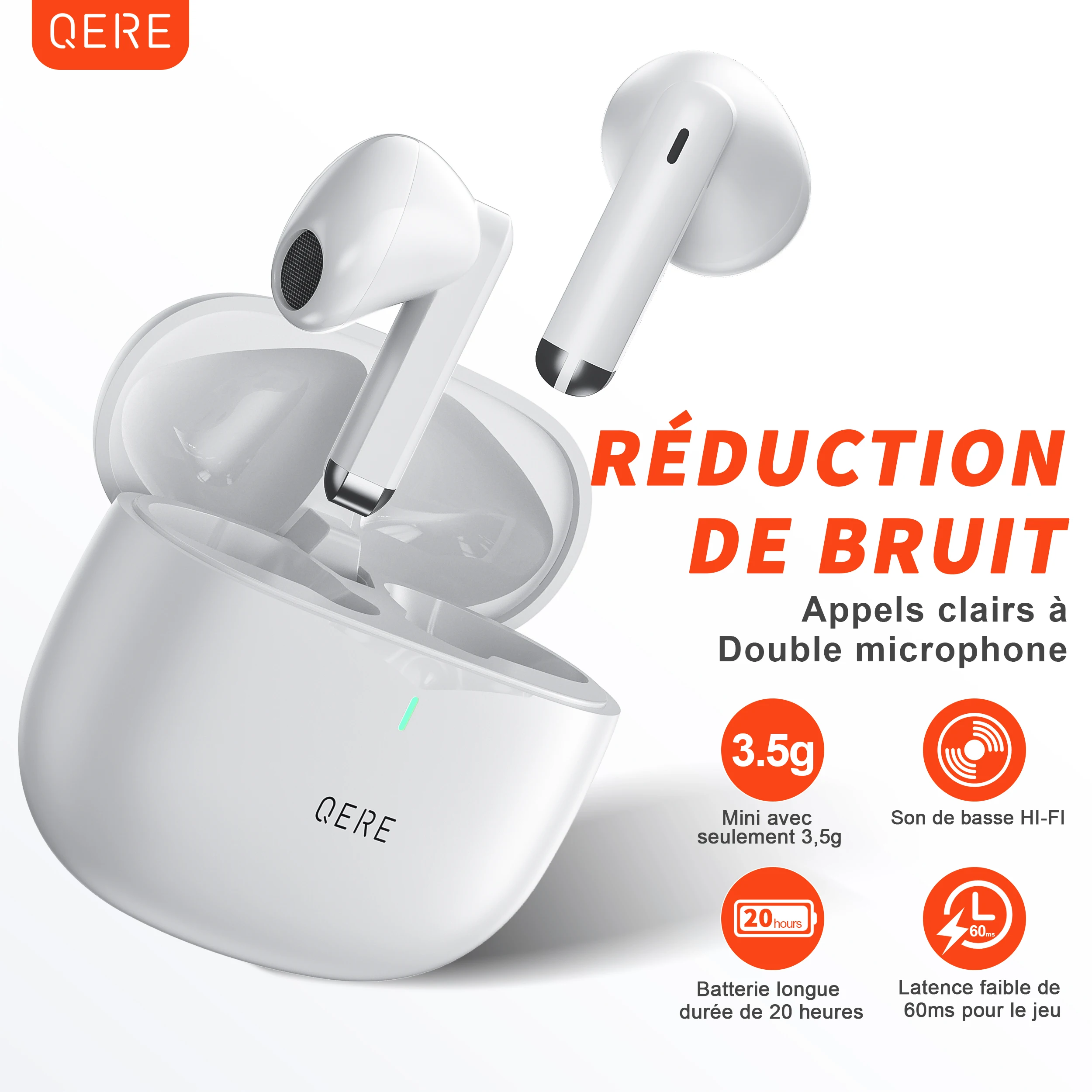 

Wireless Earphones,QERE E28,NEW TWS Bluetooth 5.3,HD Microphone,HIFI Headphone,13mm Driver,Low Latency gaming waterproof Earbud