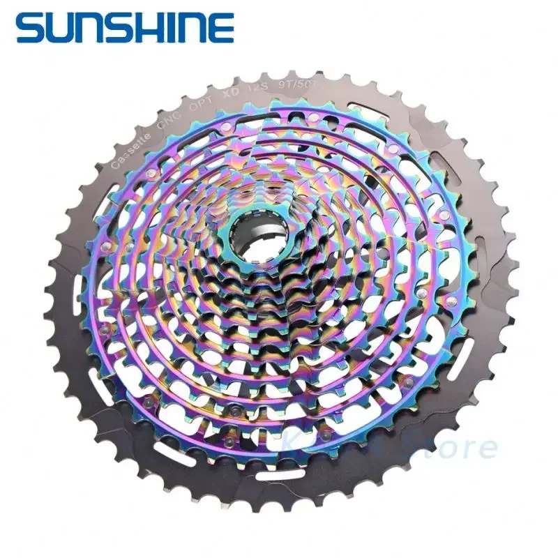 Фото Кассета для горного велосипеда 2026/20SUNSHINE, 12 скоростей, 9-50T XD, сверхлегкая, черная/радужная, стальная, ультралегкая, 12-скоростная №5