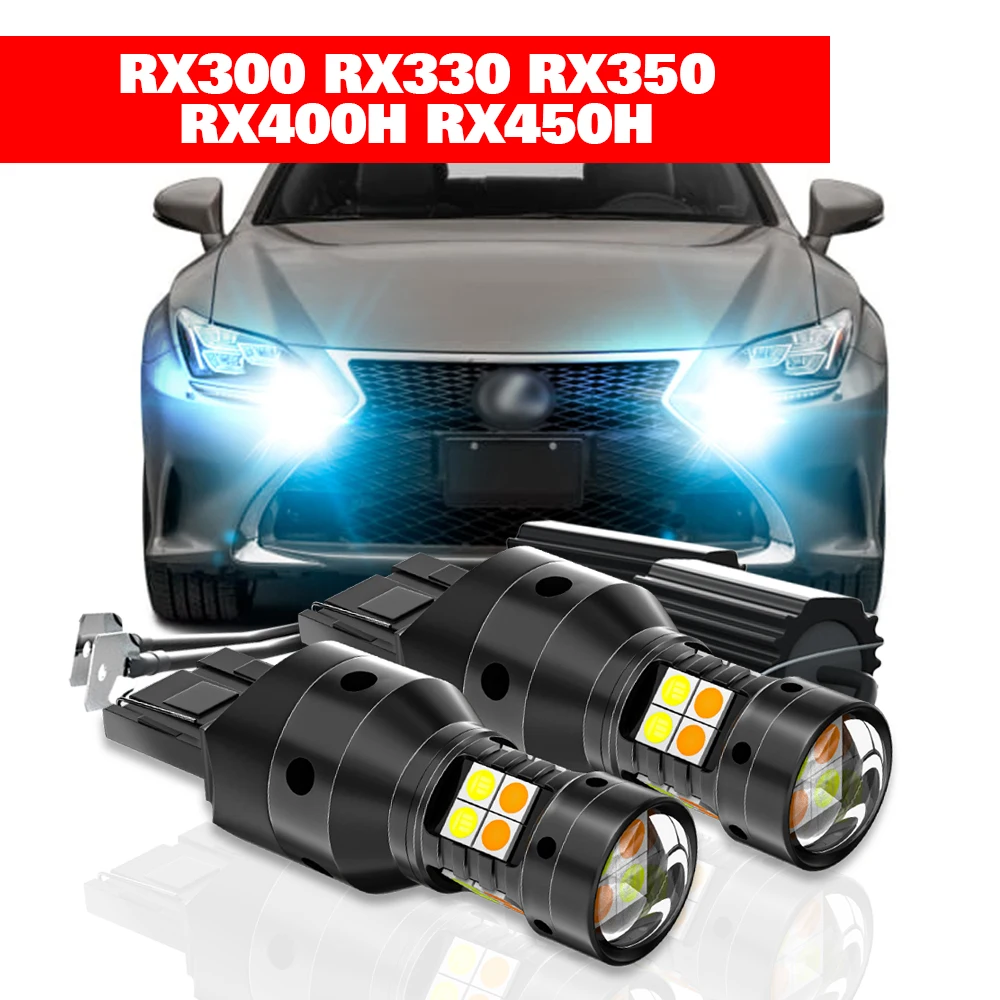 

For Lexus RX300 RX330 RX400H RX350 RX450H RX450HL RX Accessories 2pcs LED Dual Mode Turn Signal+Daytime Running Light DRL