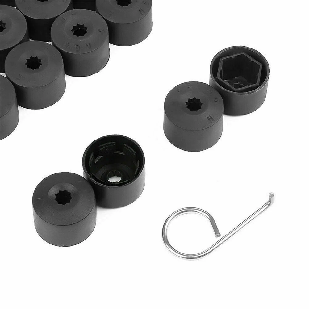 

Set Of 20 For Golf Wheel Lug Nut Bolt Cover Black Cap OEM 1K06011739B9 Safe Beautiful Anti-theft Dust-proof Anti-corrosion