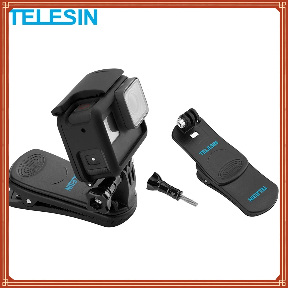 

Зажим для экшн-камеры TELESIN, зажим с вращением на 360 ° для GoPro Hero 11, 10, 9, Insta360, SJCAM, SJ10, SJ8, DJI, Osmo, аксессуары