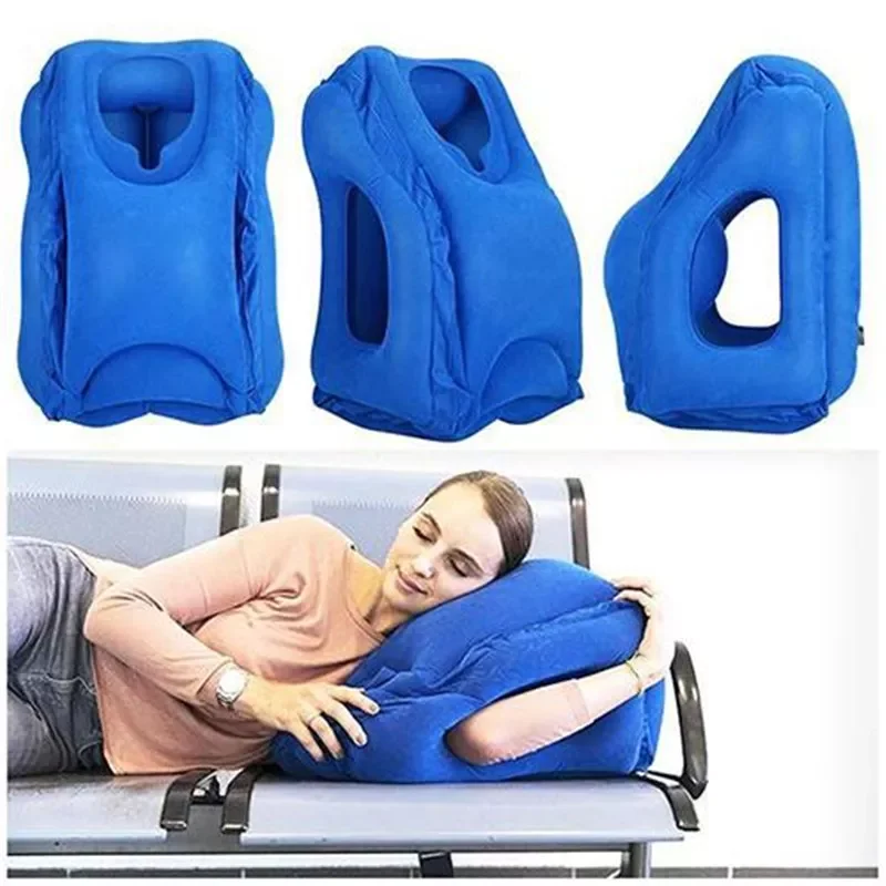 

2023 Inflatable Travel Sleeping Bag Portable Cushion Neck Pillow for Men Women Outdoor Airplane Flight Train Sleeping Easy duvet