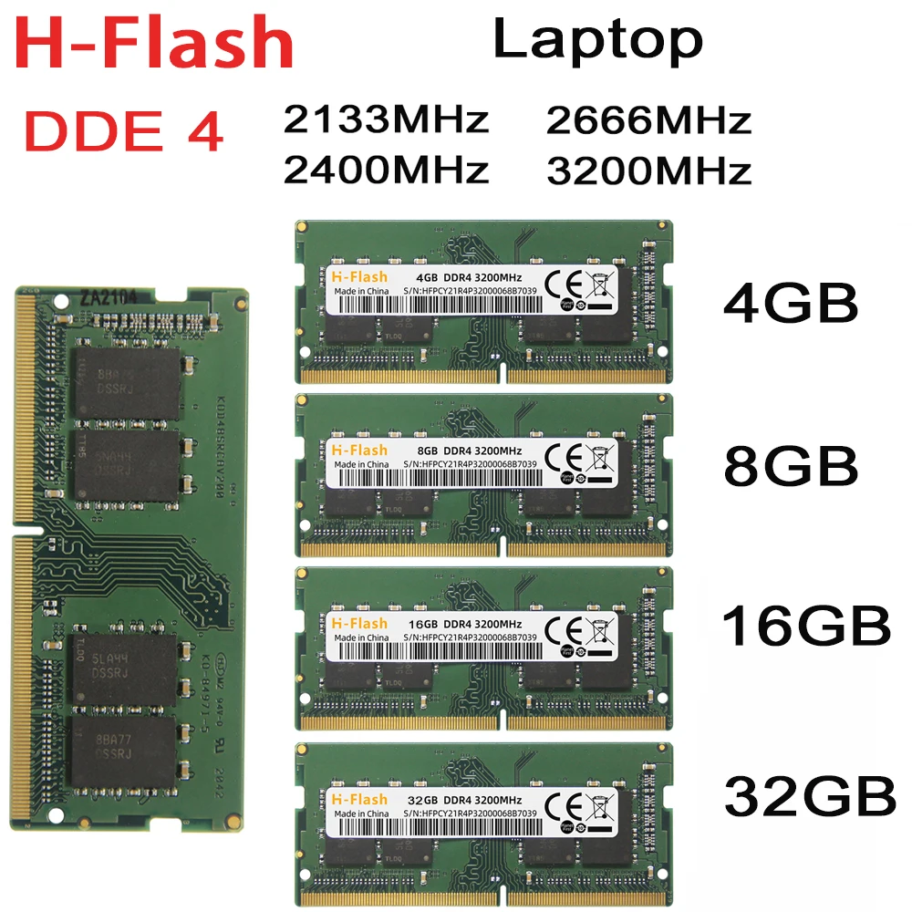 

RAM Memory SO DIMM 260pin DDR4 4GB 8GB 16GB 32GB 2666MHz 3200MHz for Laptop Notebook Memory High Performance Laptop Memory