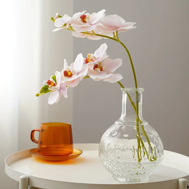 

Искусственные цветы фаленопсиса, украшение для вечерние, цветочное растение, Орхидея из латекса, реквизит для фотографии, имитация реального прикосновения, 5 шт.