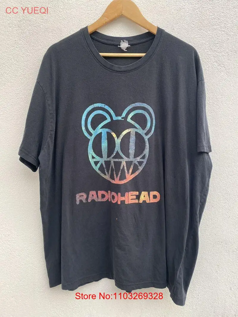 Винтажная рубашка в стиле 90-х годов с рисунком виде рок-группы черная футболка