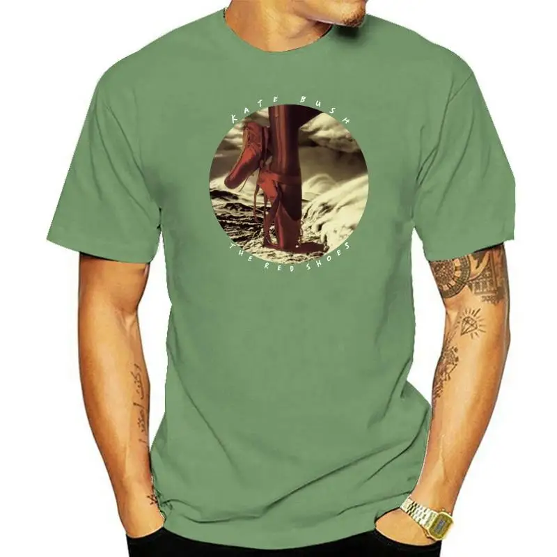 Новинка Мужская черная футболка Kate Bush с красной обувью альбом Pop Rock Singer размеры от