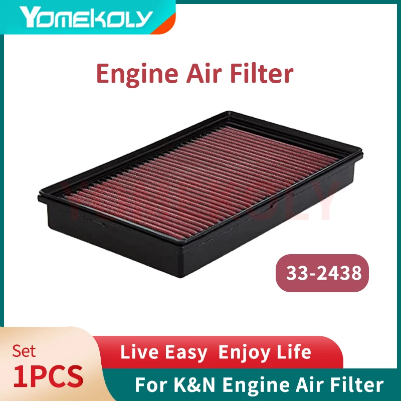 

For K&N Engine Air Filter Washable Replacement Compatible With 2010-2019 Toyota/Lexus SUV V6/V8 Land Cruiser 33-2438