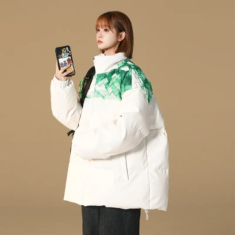 Мужское зимнее хлопковое пальто в гонконгском стиле свободная куртка-пуховик с