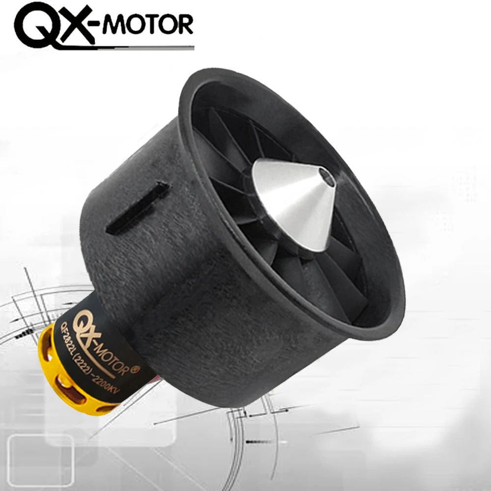 QX-MOTOR 2822 кв 6S бесщеточный двигатель 64 мм EDF 12 лопастей воздуховод вентилятор для DIY RC дрона аксессуары детали