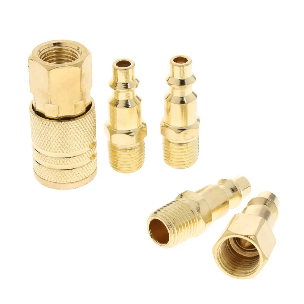 

Heavy Duty Quick Coupler Set Brass Air Hose Connector Fittings 1/4' NPT Tools Plug Dropshipping