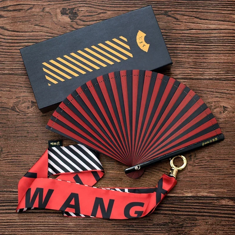 

Decorative craft fan heart to heart series all bamboo fan Chinese style folding fan dance fan