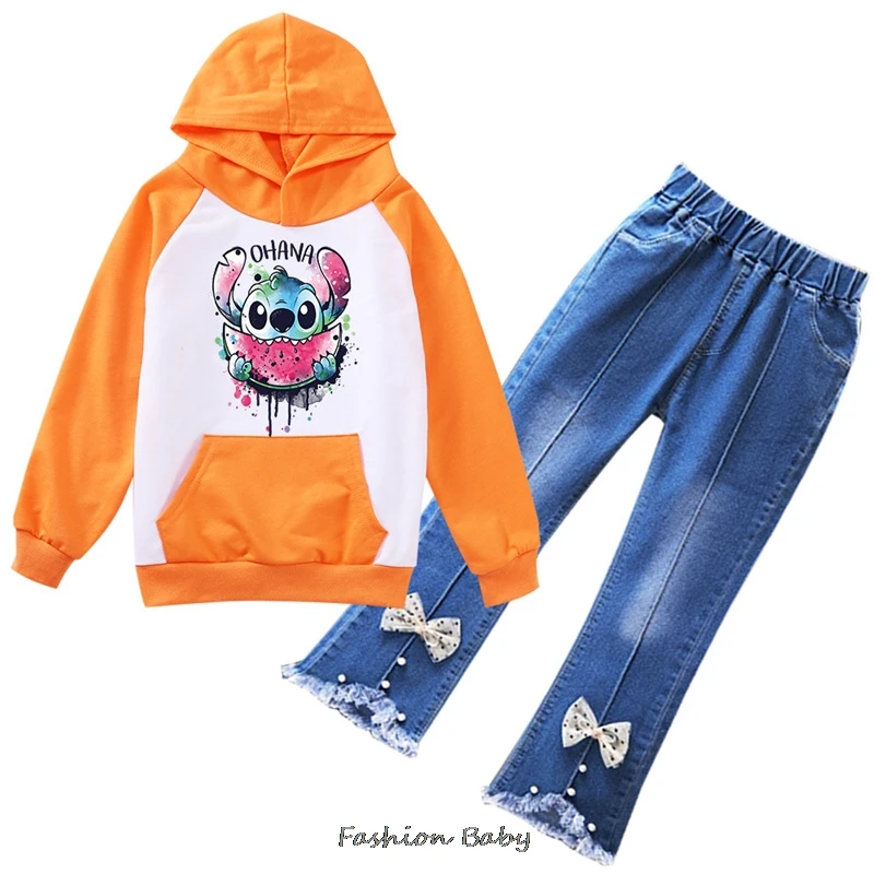 Лидер продаж модный спортивный костюм для девочек-подростков из Лило и ститча