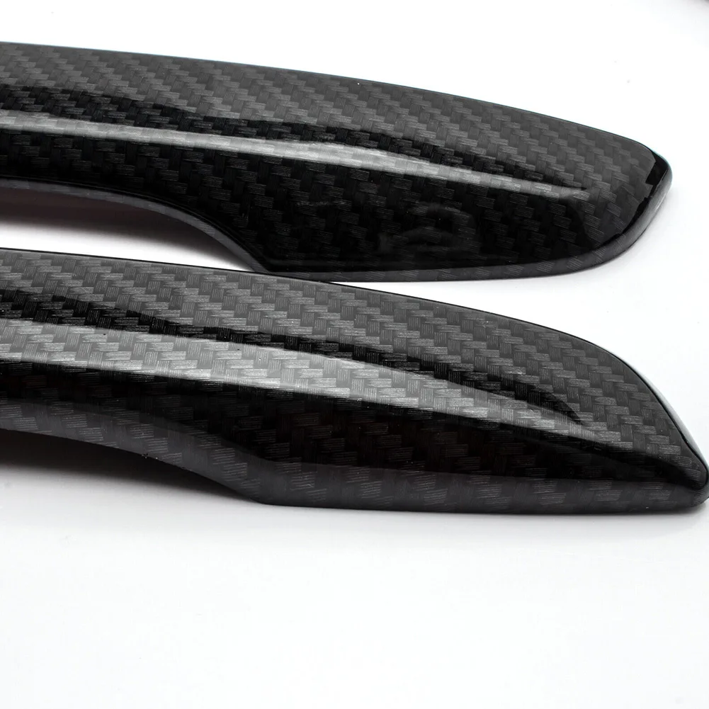 

Cover Trim Door Handle Cap 4pcs/set Accessories Carbon Fiber Decor External Outside Plastic Replacement Vehicle