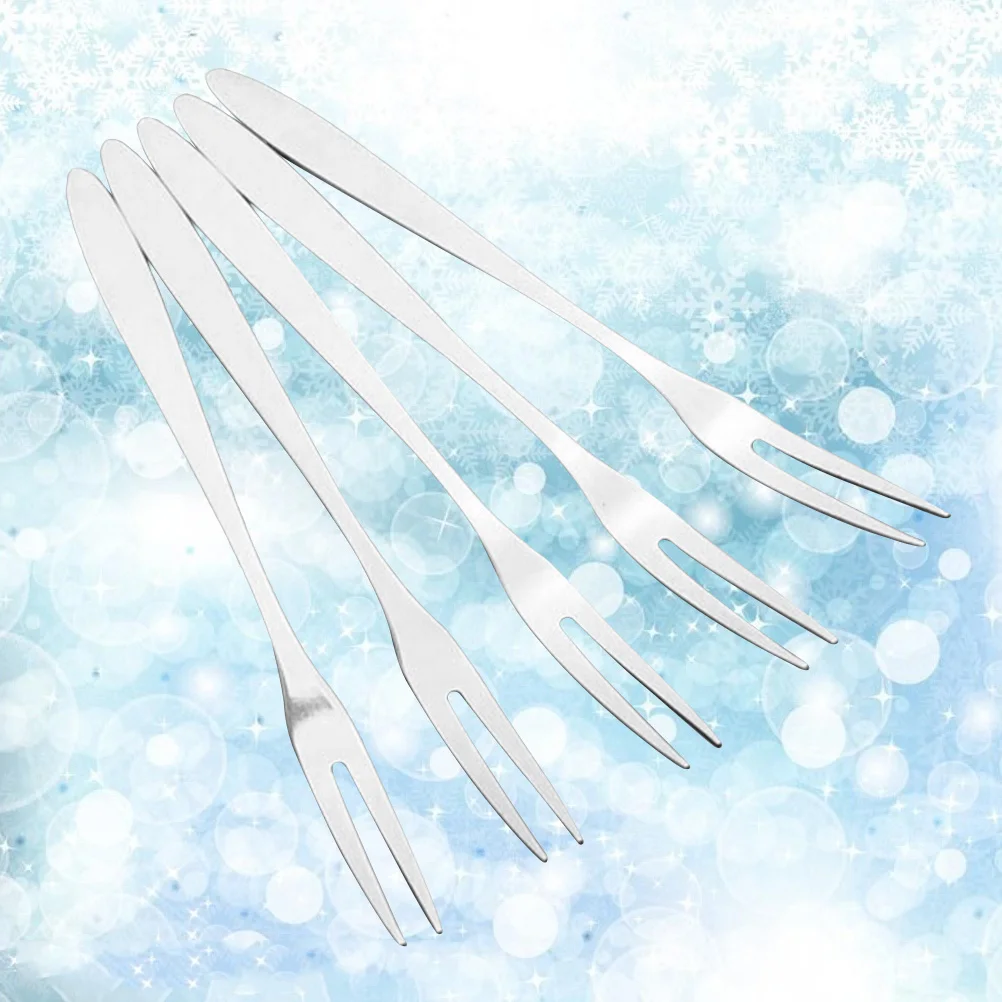 

Cake Forks Stainless Steel Cake Dessert Forks Metal Fork Set Appetizer Forks Reusable Fruit Forks Two Prong Fork