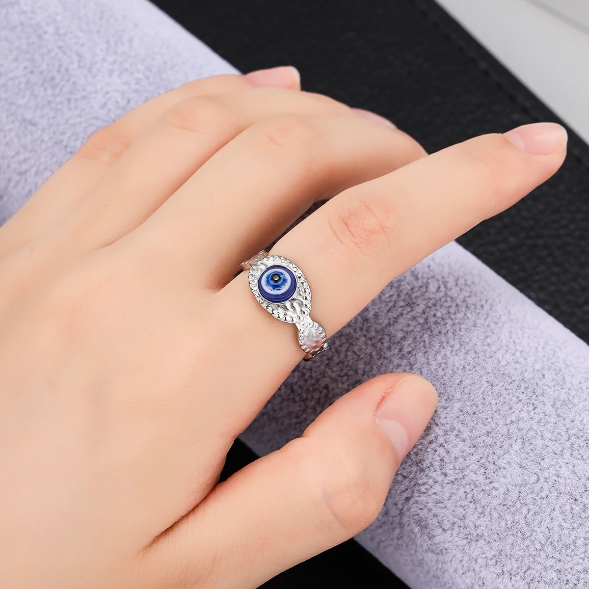 Original Design Devil's Eye Ring Blue Eye Ring Multi Style Design Flower Alloy Men's and Women's Rings