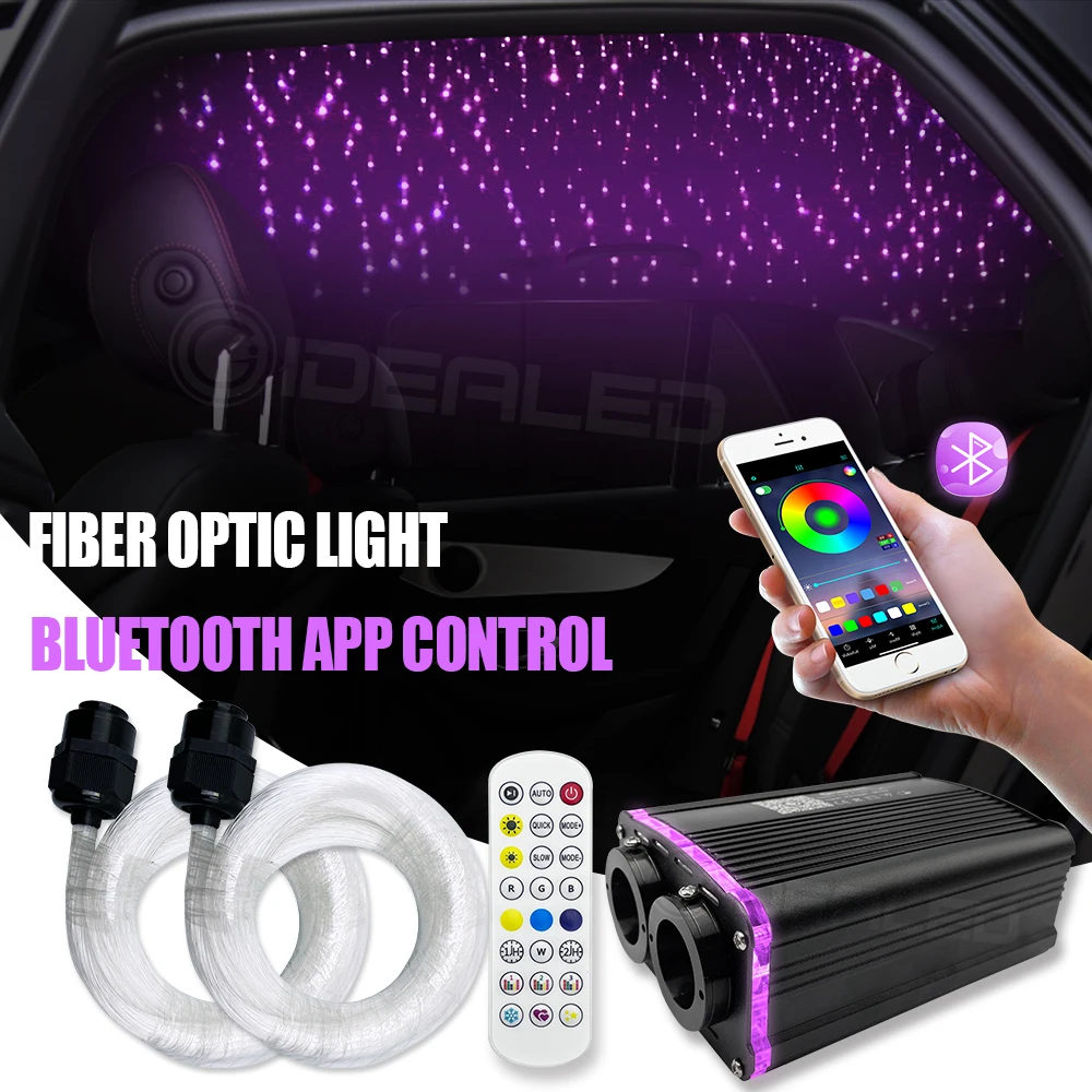 Smart LED Fiber Optic Light RGBW Engine Driver double head Light Source with Bluetooth APP Controller for all kinds Fiber Optics