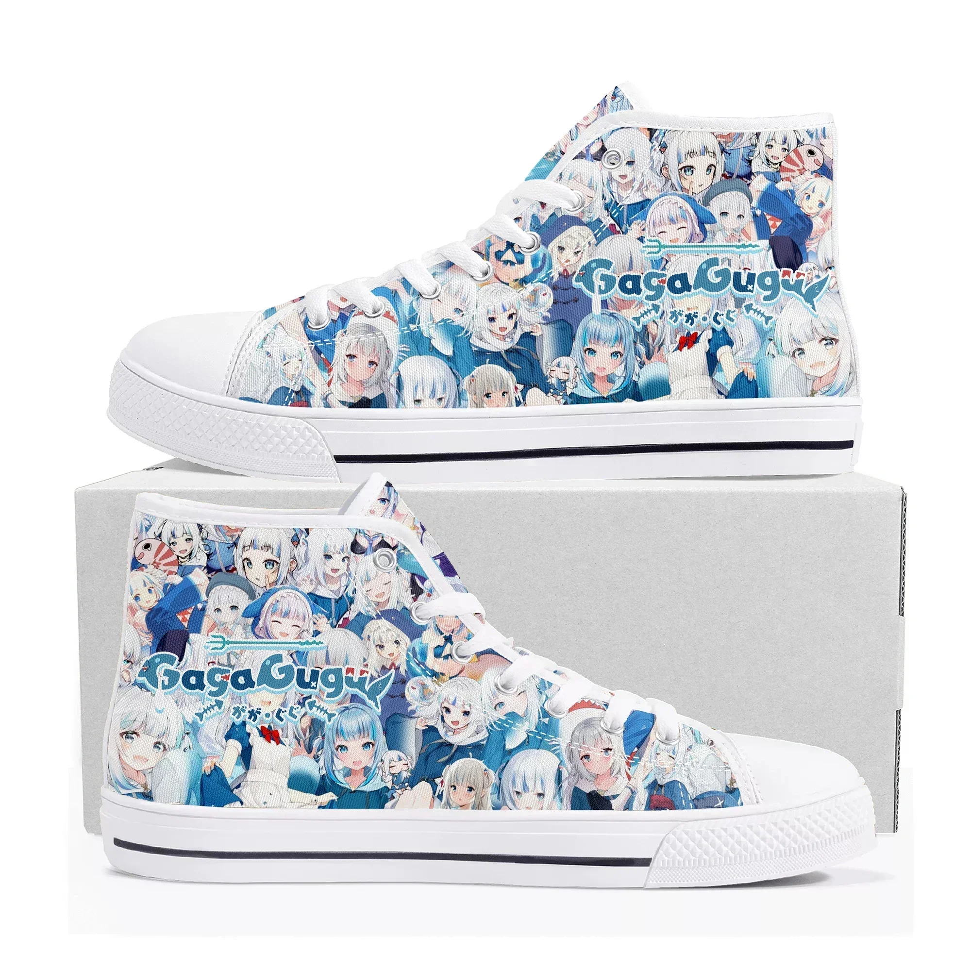 Фото Кроссовки Gauru Gura High Top для мужчин и женщин, модные, высококачественные, из канваса, с милыми комиксами и мангой, парные, индивидуальные, на заказ №1