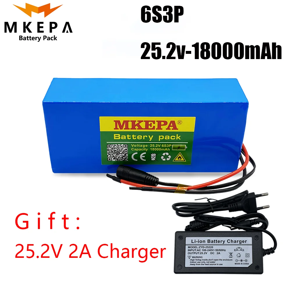 

6s3p 24V 18Ah 18650 Battery Lithium Battery 25.2v 18000mAh Electric Bicycle Moped /Electric/Li ion Battery Pack with charger