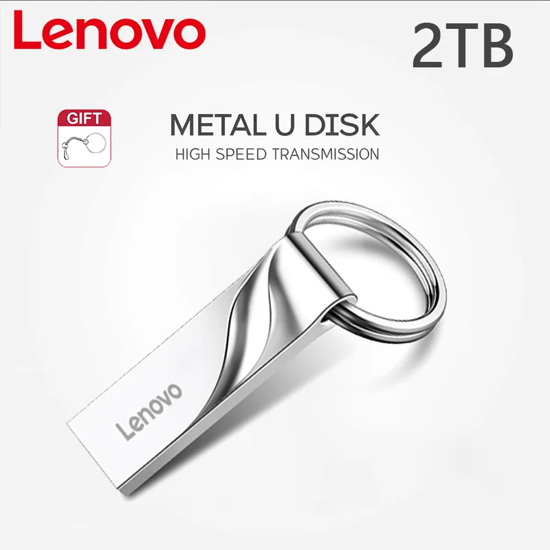 Фото Металлический флэш-накопитель Lenovo, 2 ТБ, USB3.0, 128 ГБ, U-диск, 600 МБ/с, 1 ТБ, 512 ГБ, USB3.2, сверхпрочный флэш-накопитель для видео 8 КБ/сателит, военный №1