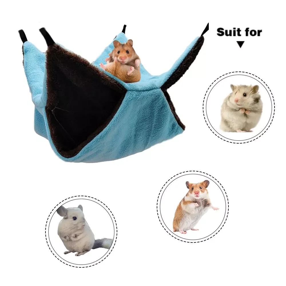 

Pet Hammock Double Layer Soft Winter Warm Chinchilla Squirrel Hanging Nest Hamster Sleeping Bed Small Pets Supplies O23 20