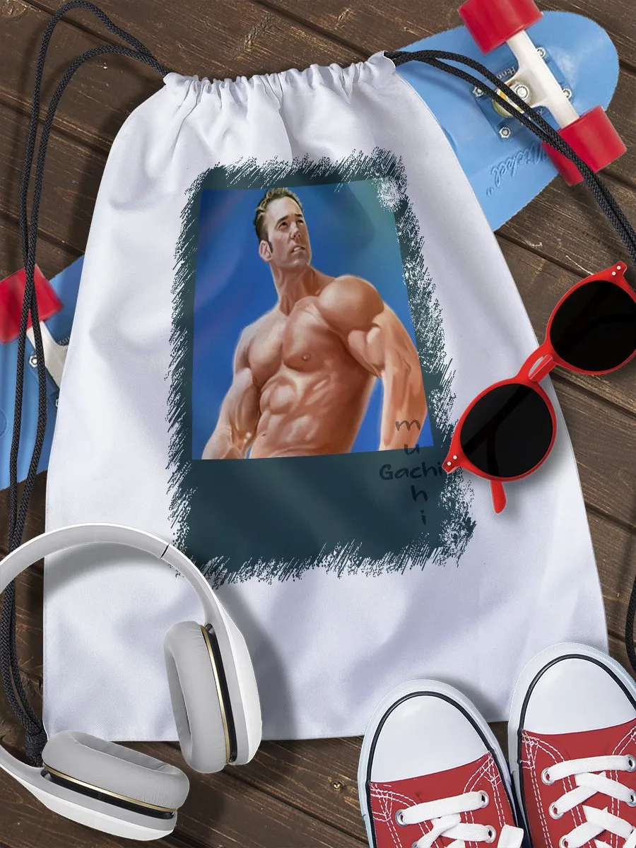 Мешок для cменной обуви и вещей с принтом мемы Гачимучи (gachimuchi люди мемы)-30027 |