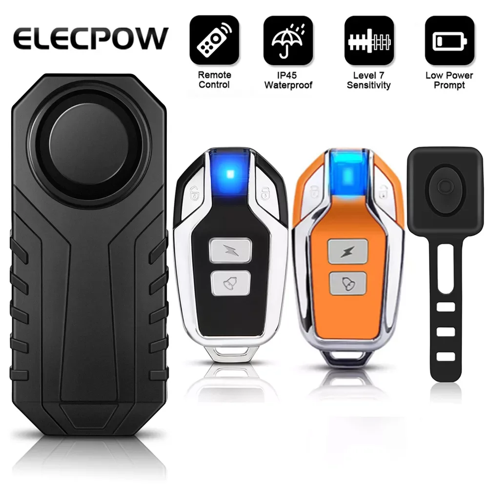 

Сигнализация Elecpow велосипедная Водонепроницаемая с пультом ДУ и вибрацией