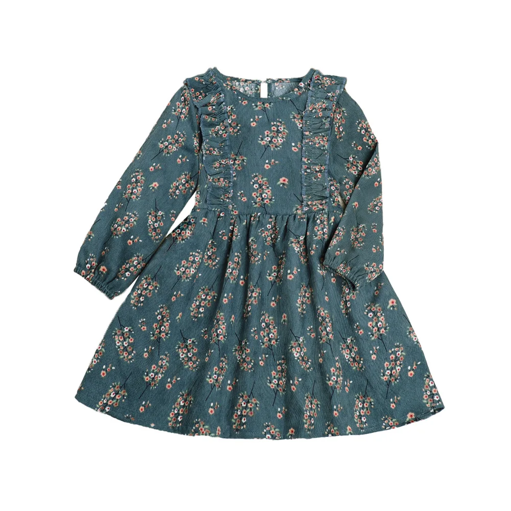 Осеннее Вязаное Цельное Платье В Стиле Ретро Для Девочек Длиной До Колена Дизайн