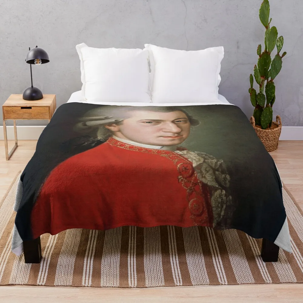 

Wolfgang Amadeus Mozart Throw Blanket Plush fabric Fleece blanket cotton knit blanket kawaii blanket