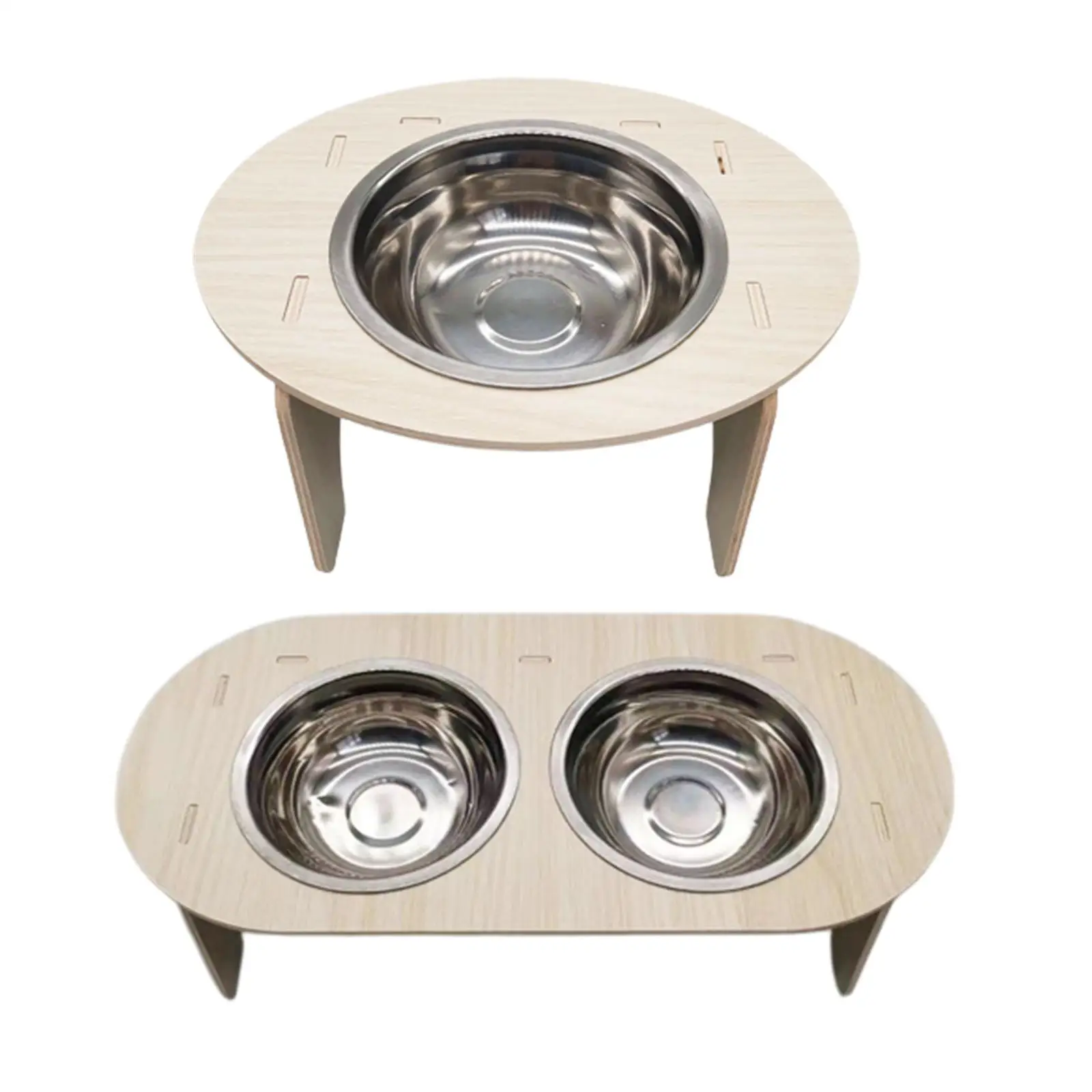 Деревянная поднимающаяся миска для щенков и кошек подставка съемная с гладкой