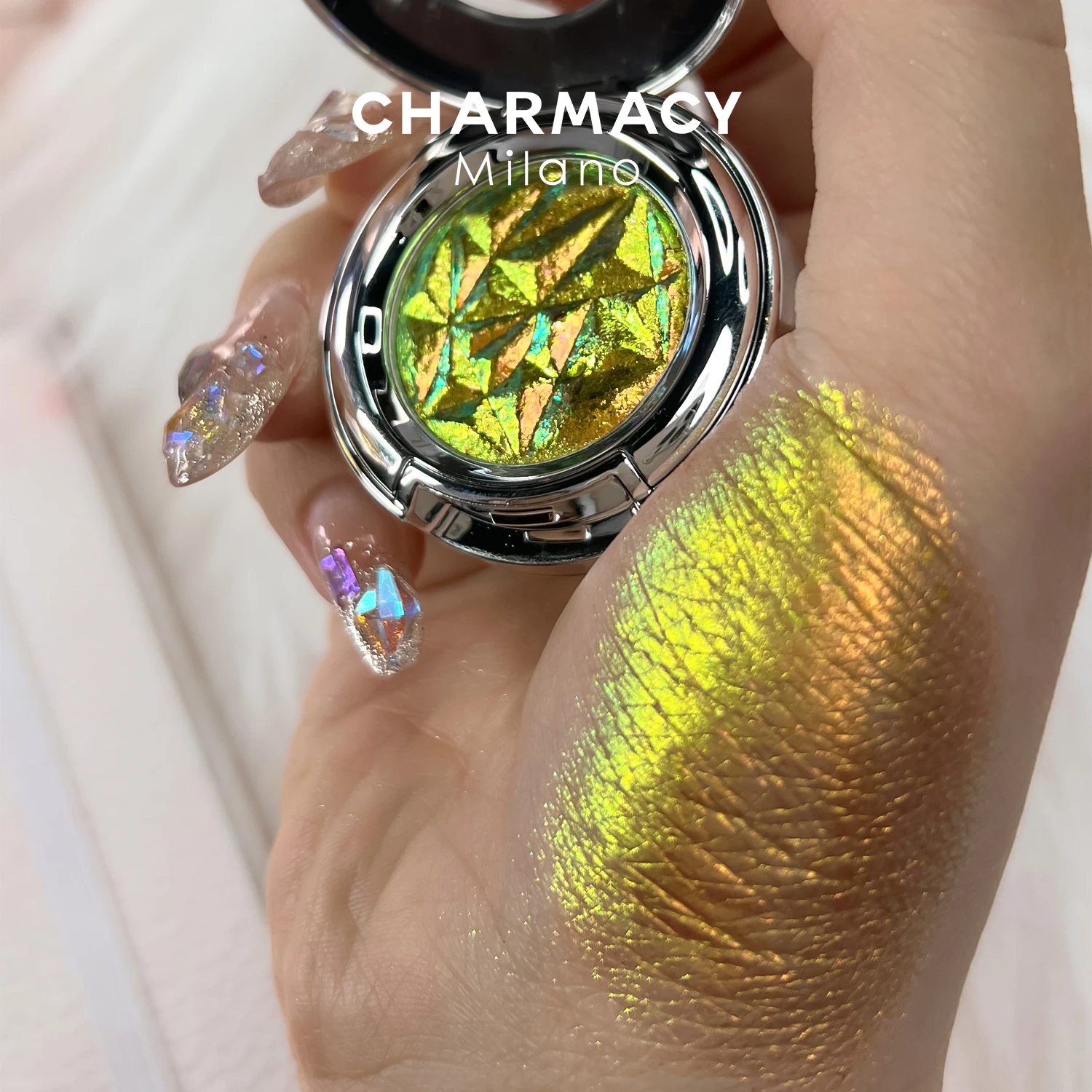 

CHARMACY, новые модные тени для век, блестящие тени для век, многоцветные меняющие хлопья, тонкая пудра, прессованные тени для век, для женвечерн...