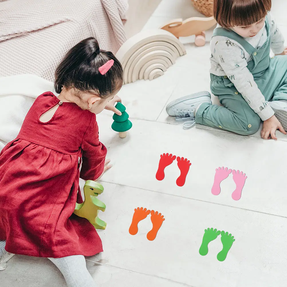 Фото 12 пар наклеек в форме стопы, противоскользящие, экологически чистые, водонепроницаемые, маркеры для разметки следов на полу для ванных комнат и детских садов №4