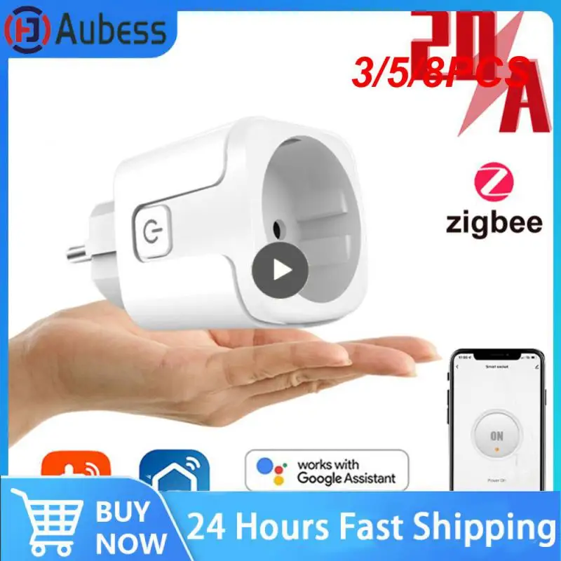 

3/5/8PCS Wireless Smart Plug Voice Contro Zigbee Outlet Remote Control 20a Eu Plug Tuya Smart Home Smart Power Socket Timer