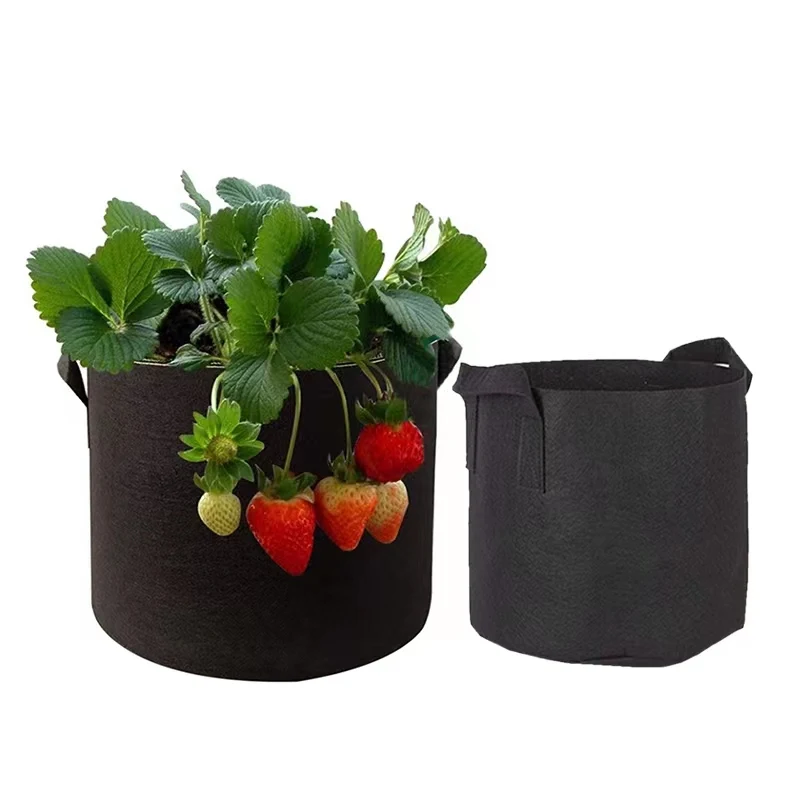 

5PCS Planting Bag Potato Fabric Vegetable Seedling Growing Pot Garden Tools 1-15 Gallon Eco-Friendly Grow Bag Black/Grey