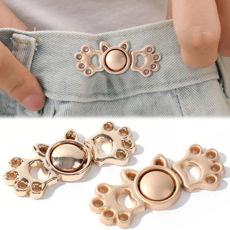 

Cat Claw Metal Buttons Retro removable Fastener Jeans Waist Button Retractable Buckle Seamless Waist Buckles Fashion Decorative