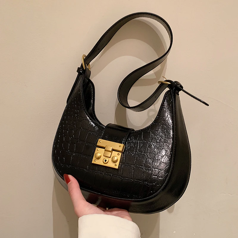

Advanced Texture Crocodile Pattern Niche Design Bag 2022 Autumn/winter New Women's Bag Popular Hot Shoulder Bag Armpit Bag